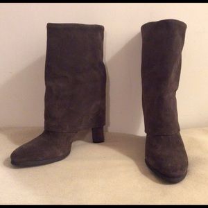 Women’s Theory Brown Suede Foldover Cuffed Slouched Style Boots Sz.41